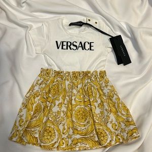 Versace Baby Girl Baroque Logo T Shirt Dress